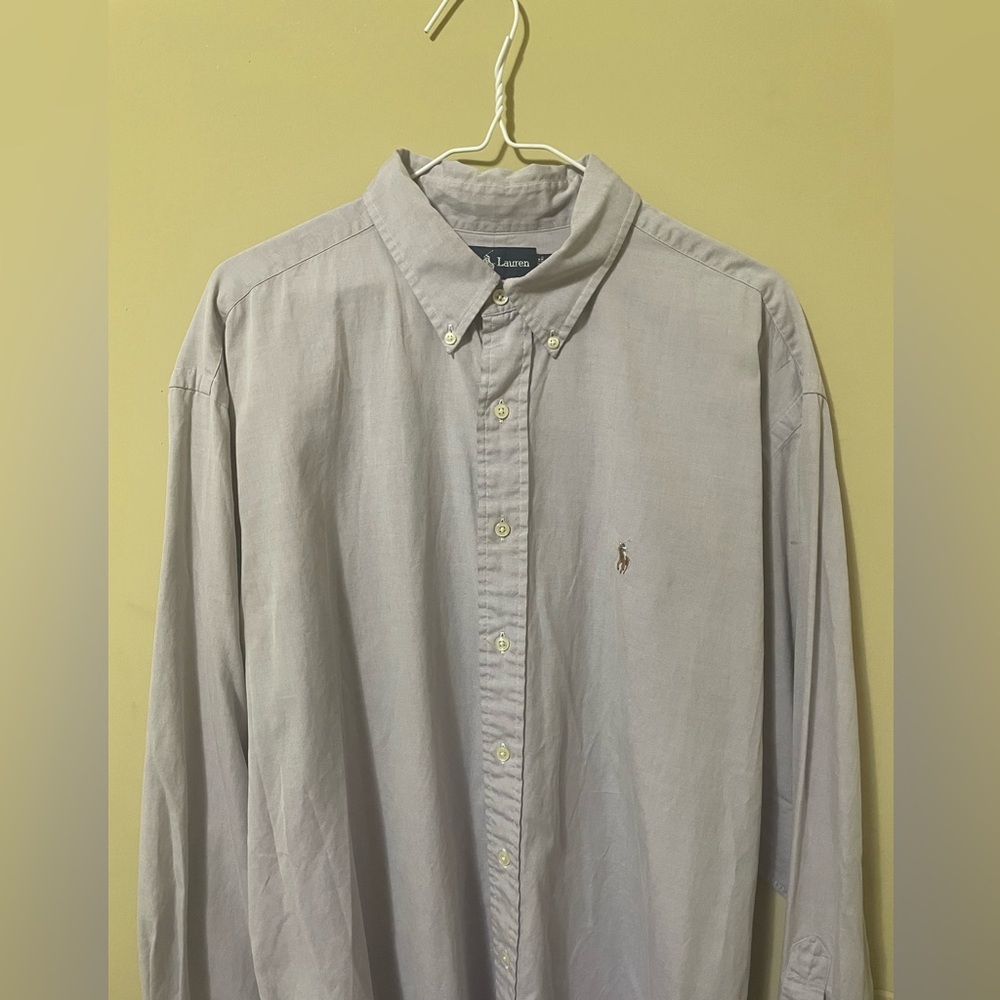 Ralph Lauren Polo button up size 17 1/2 34/35 color purple